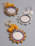 Boho Mirror Keyrings, Large: Silver
