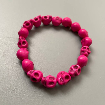 Skull Bracelet, Dyed Howlite: Multicoloured