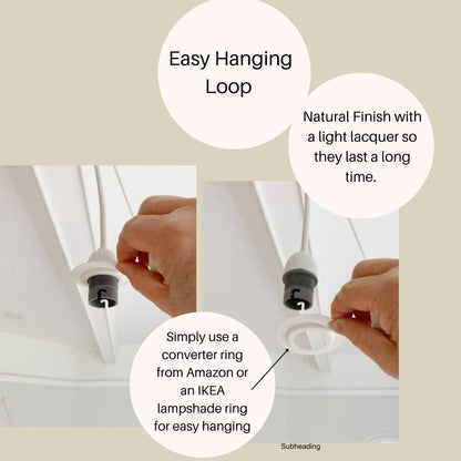 Bulb White Stripe Lampshade, Wicker basket lampshade