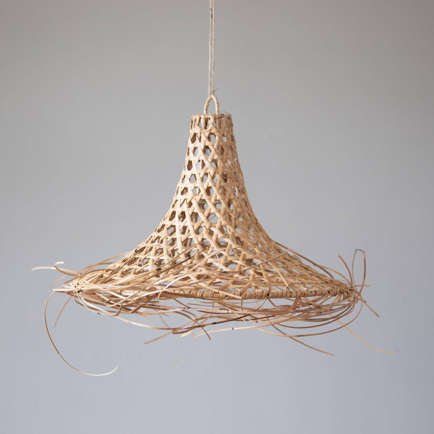 Rattan Pendant Light Bamboo Lampshade Boho Lighting