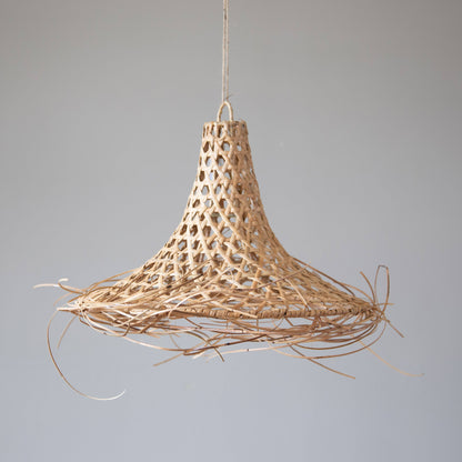 Rattan Pendant Light Bamboo Lampshade Boho Lighting