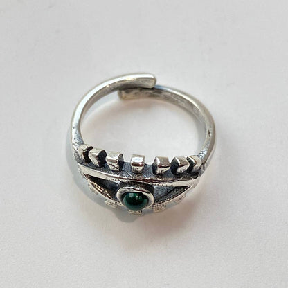 Silver-Plated Adjustable Ring, Design #37: Amethyst