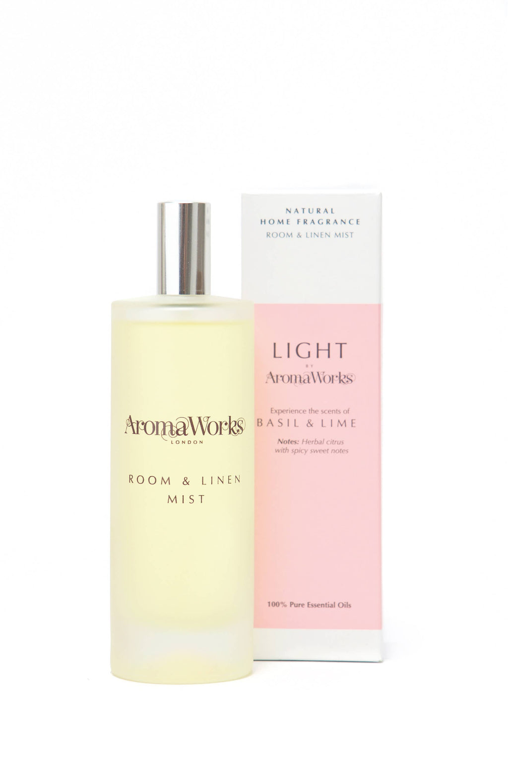 Aromaworks Light Room & Linen Mist, 100ml: Basil & Lime