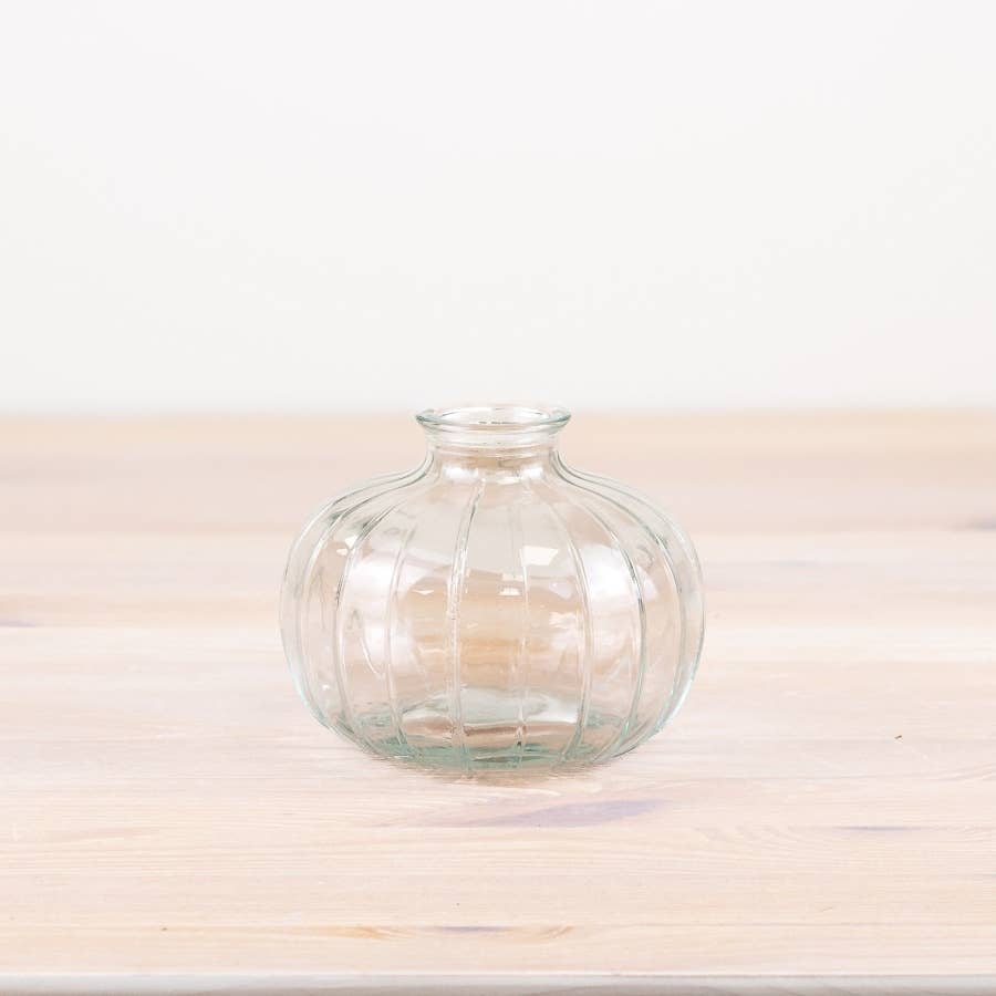 Clear Wide Bottle Vase, 10.8cm