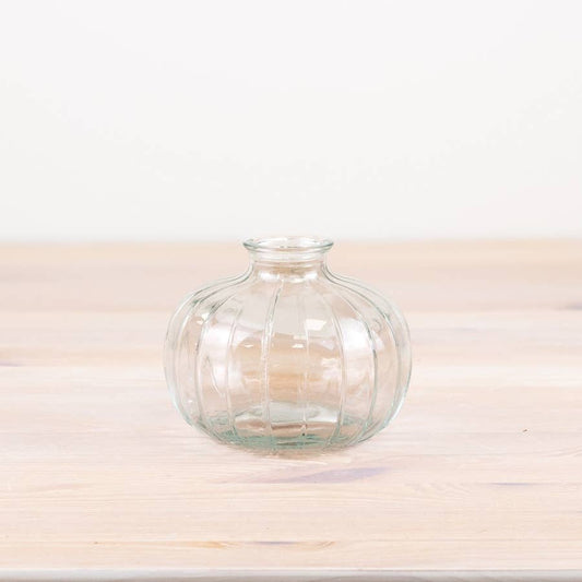 Clear Wide Bottle Vase, 10.8cm