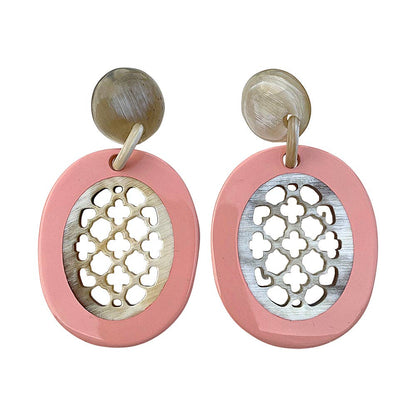 Boho Buffalo Horn Earrings, Lacquered: Red Boho Buffalo Horn Earrings