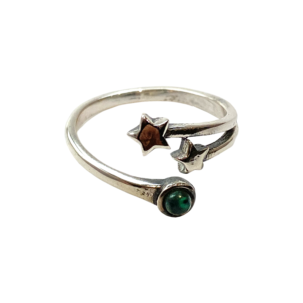 Silver-Plated Adjustable Ring, Design #36: Amethyst