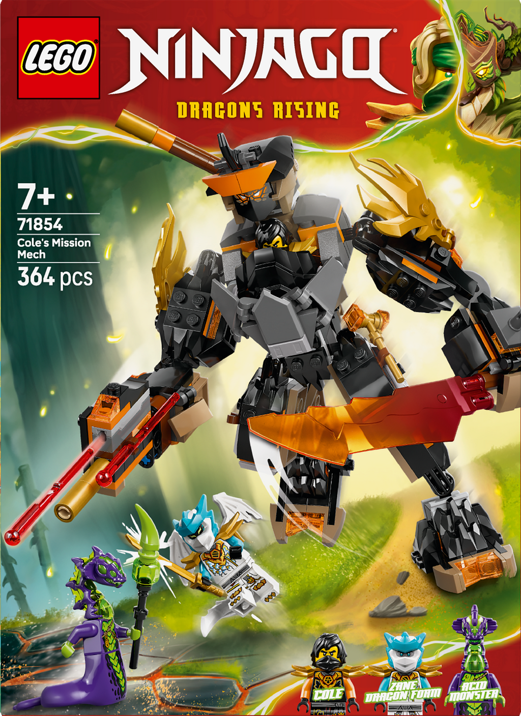 Lego Ninjago 71854  Cole’s Mission Mech &amp; Dragon Zane