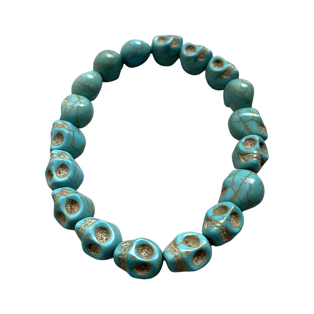 Skull Bracelet, Dyed Howlite: Beige