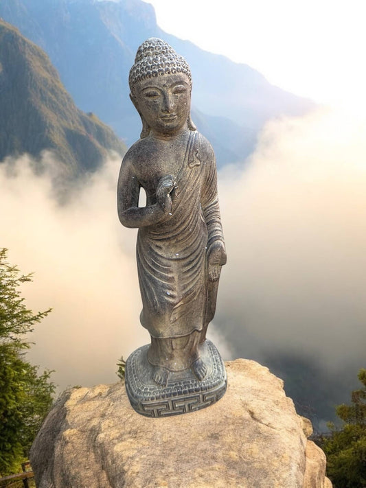 Stone standing Buddha 40 cm from Bali