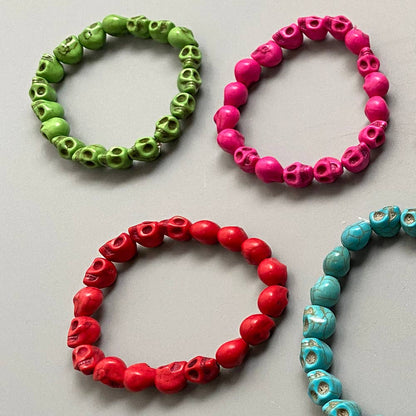 Skull Bracelet, Dyed Howlite: Beige