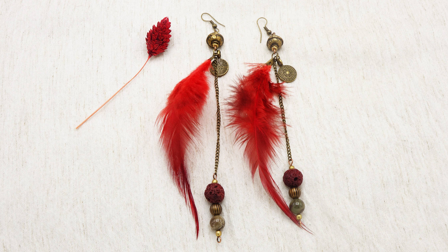Boho Feather Earrings - Sold Individually