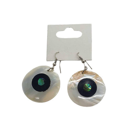 Capiz Shell Earrings: Red Rectangle