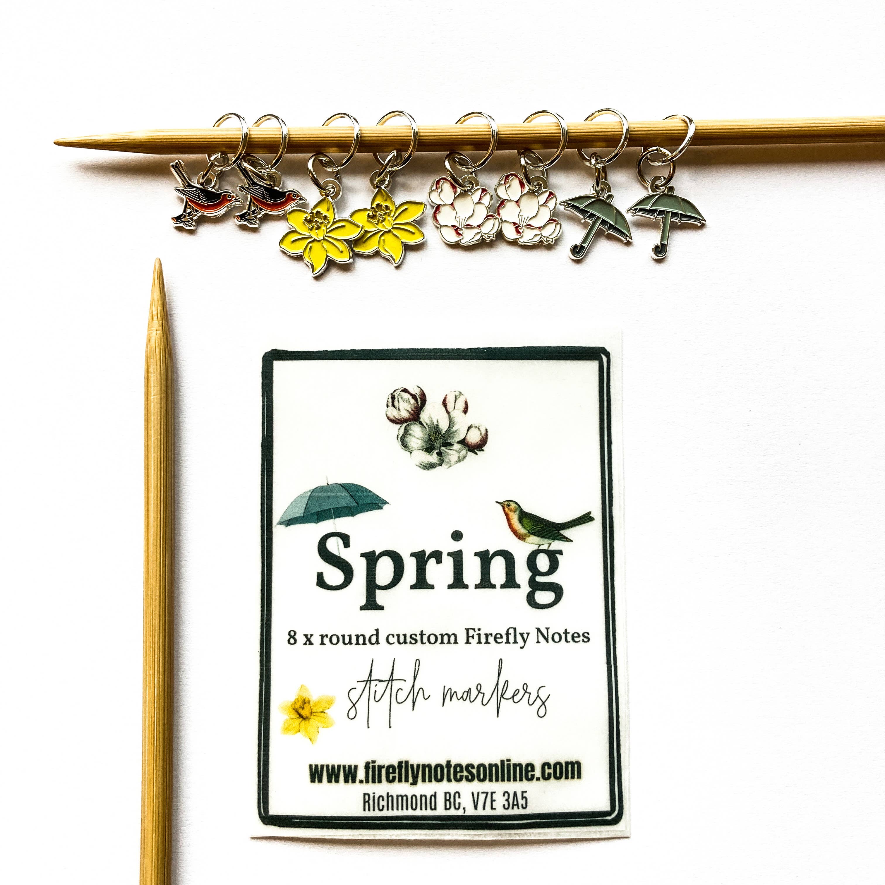 Spring stitch markers for knitting,