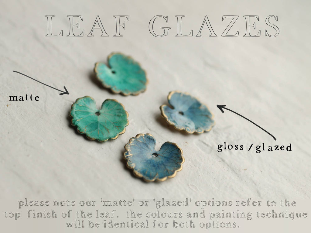 Turquoise Leaf Necklace : Matte / 17"