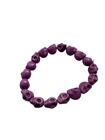 Skull Bracelet, Dyed Howlite: Multicoloured