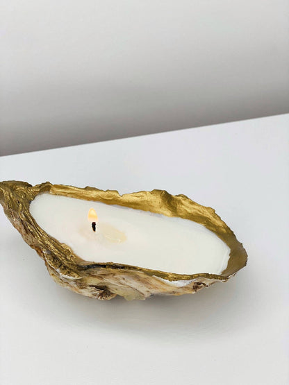 Gold Tip Oyster Shell Candles: 2