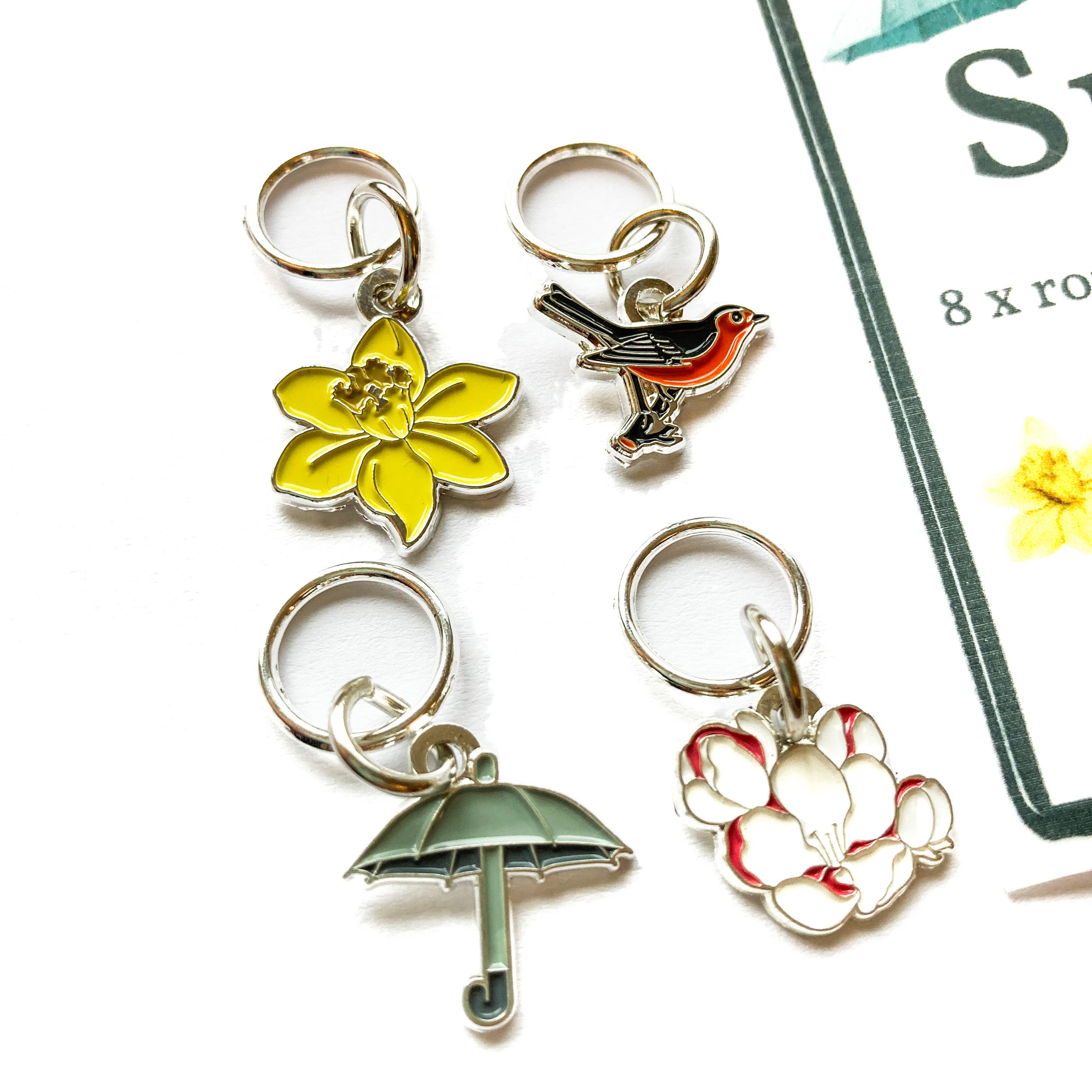 Spring stitch markers for knitting,