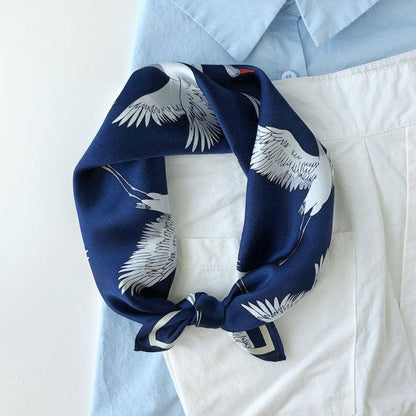 Japanese Vintage Silk Scarf/100% mulberry Silk Scarf/Silk head scarf/Silk hair scarf/Silk neck scarf/Silk bandana/Bag Accessory/Gift for her: Khaki