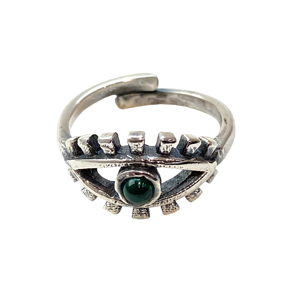 Silver-Plated Adjustable Ring, Design #37: Amethyst