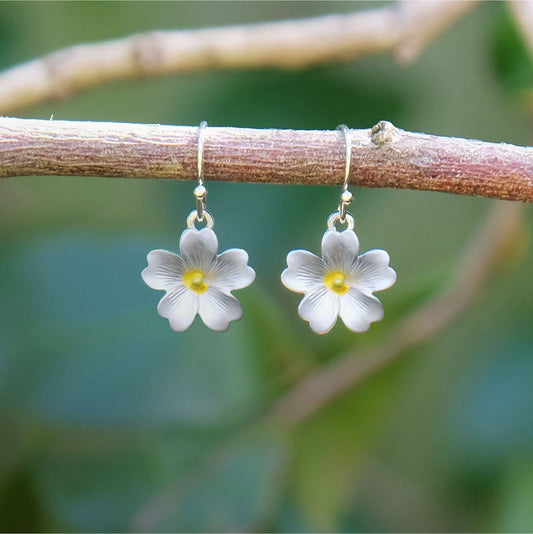 Primrose Yellow Flower Drop Hook Earrings