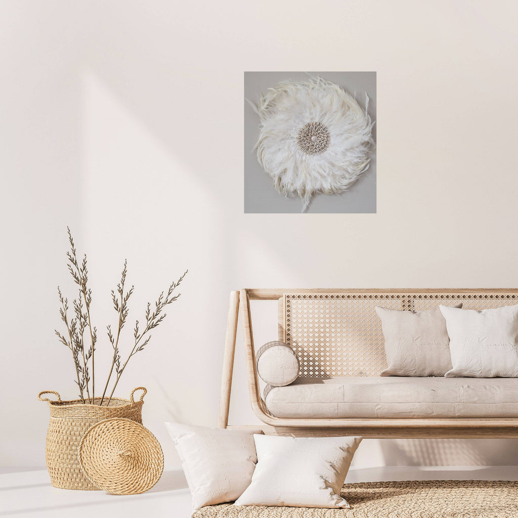 Feather Wall Art White JuJu Wall Decor Boho Wall decor Wall