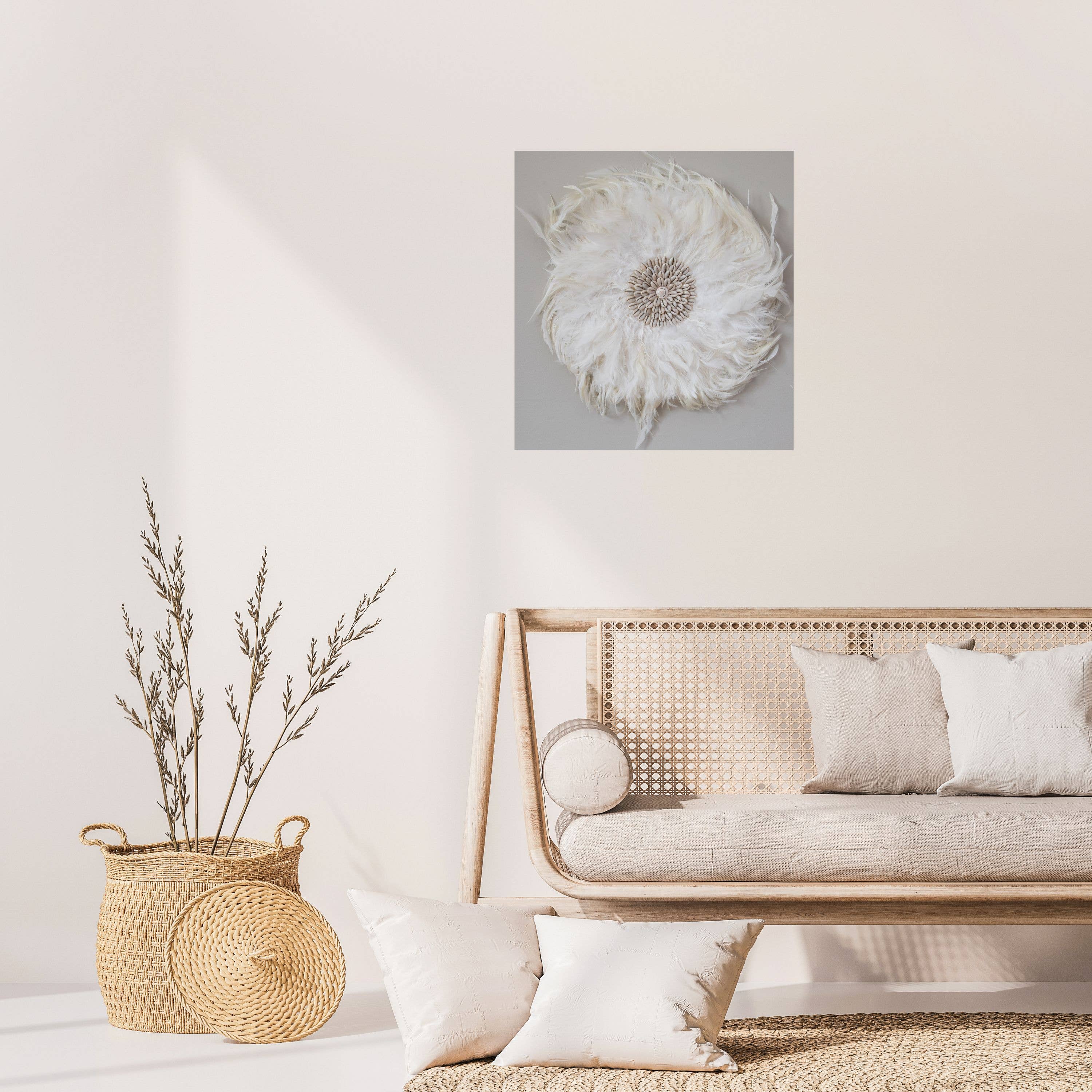 Feather Wall Art White JuJu Wall Decor Boho Wall decor Wall