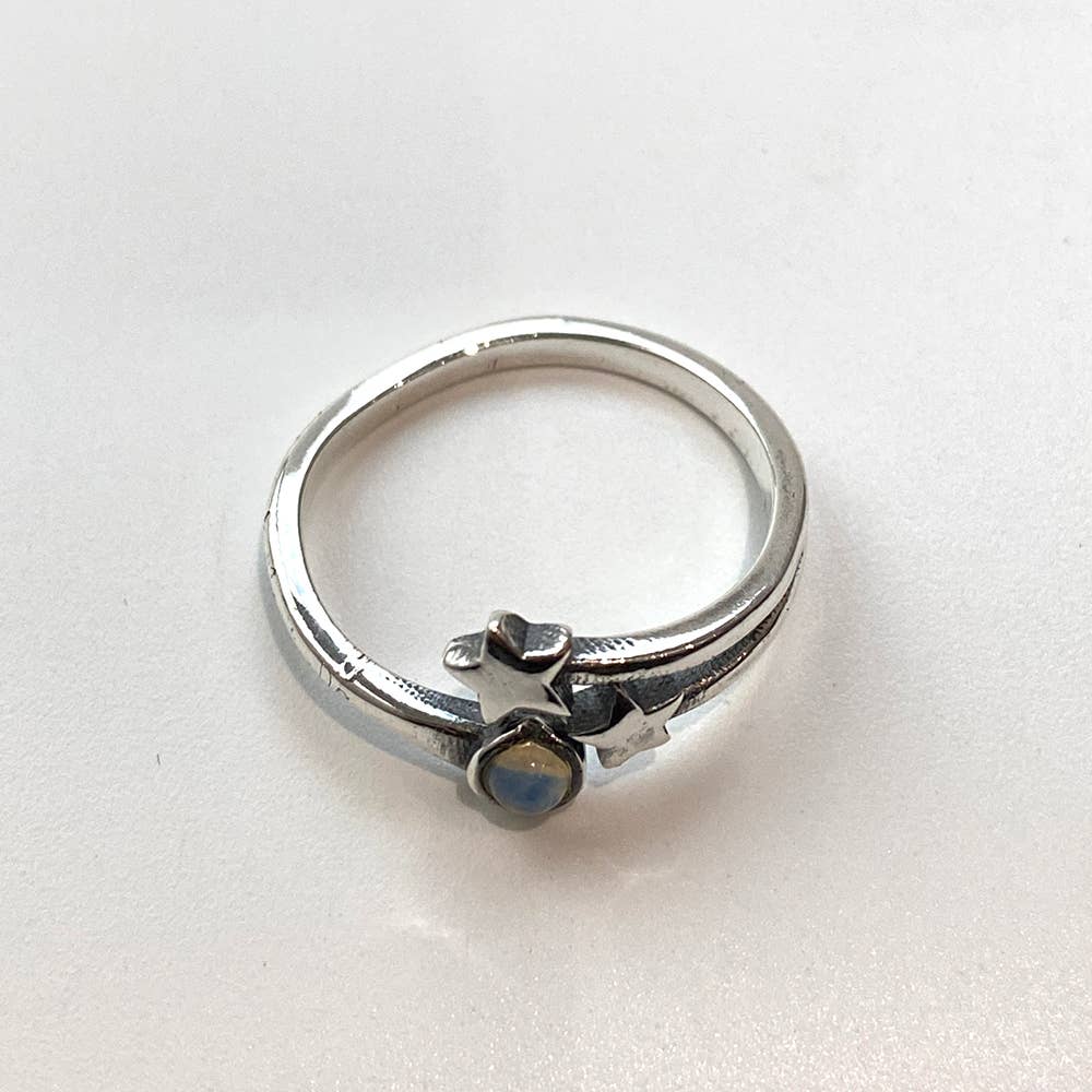 Silver-Plated Adjustable Ring, Design #36: Amethyst