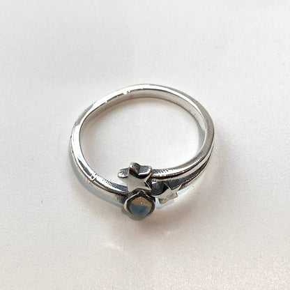 Silver-Plated Adjustable Ring, Design #36: Amethyst