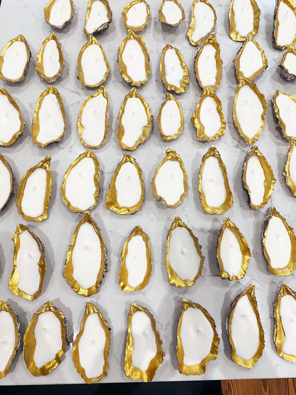 Gold Tip Oyster Shell Candles: 2
