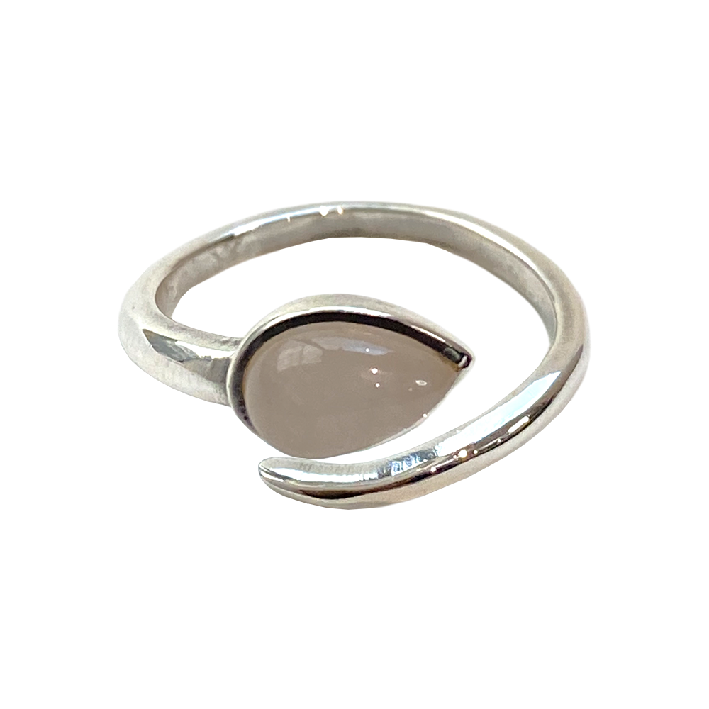 Silver-Plated Adjustable Ring, Design #44: Amethyst