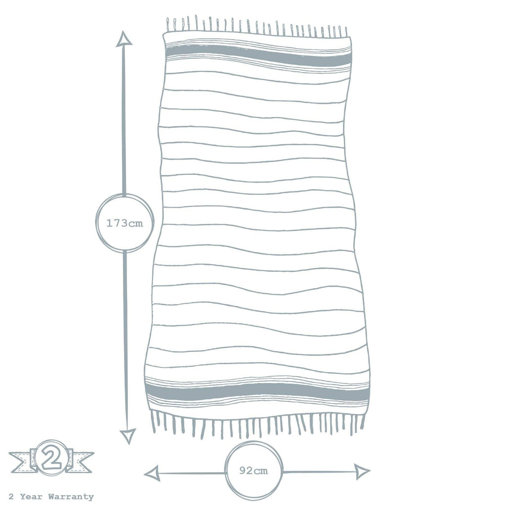 Nicola Spring 100% Turkish Cotton Beach Bath Towel - Aqua