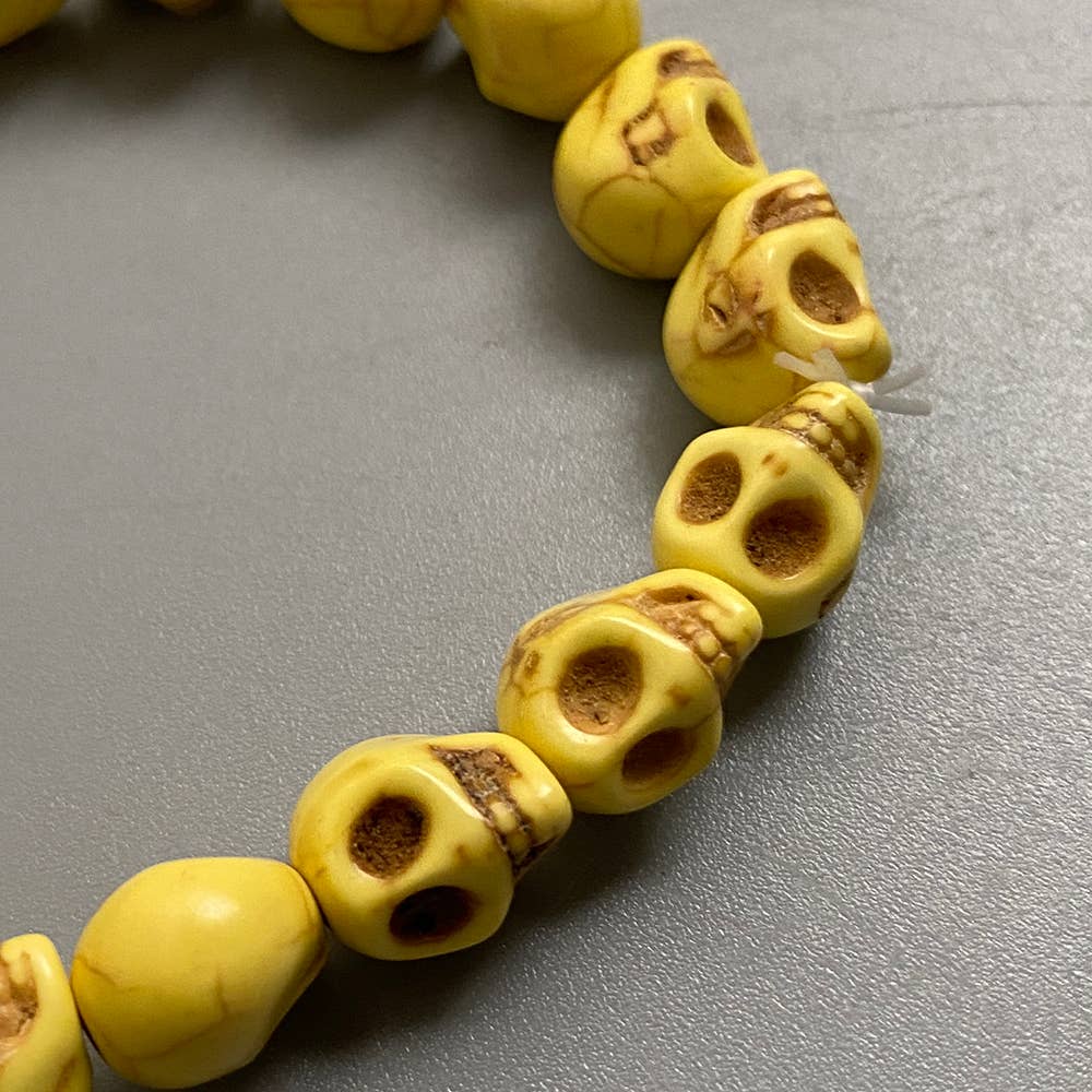 Skull Bracelet, Dyed Howlite: Beige