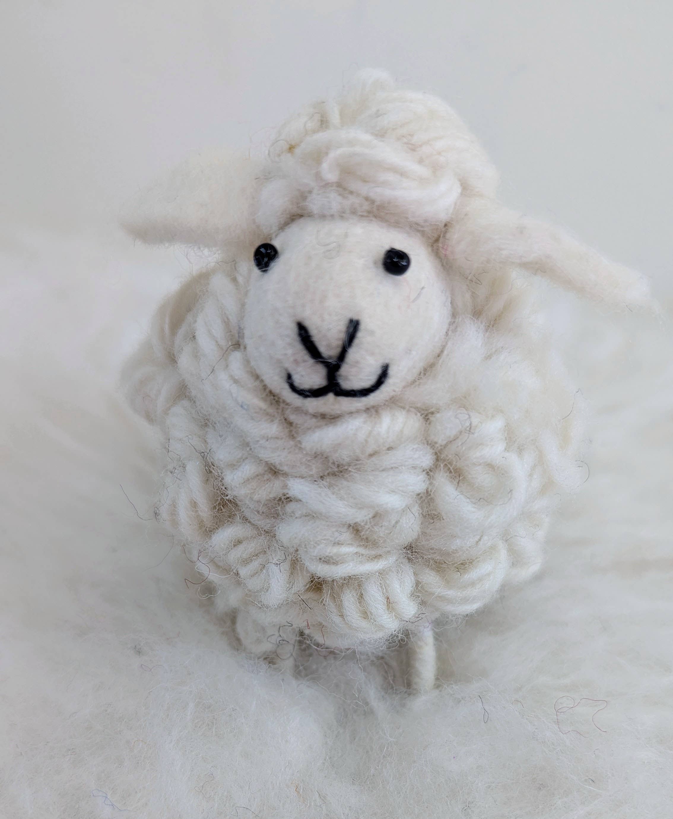 Mini Felted Long Hair Sheep: Natural