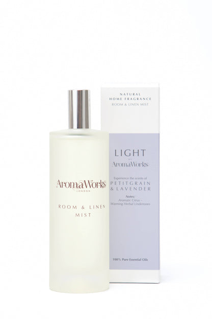 Aromaworks Light Room & Linen Mist, 100ml: Basil & Lime