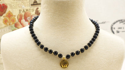 Beaded Black Jade Necklace