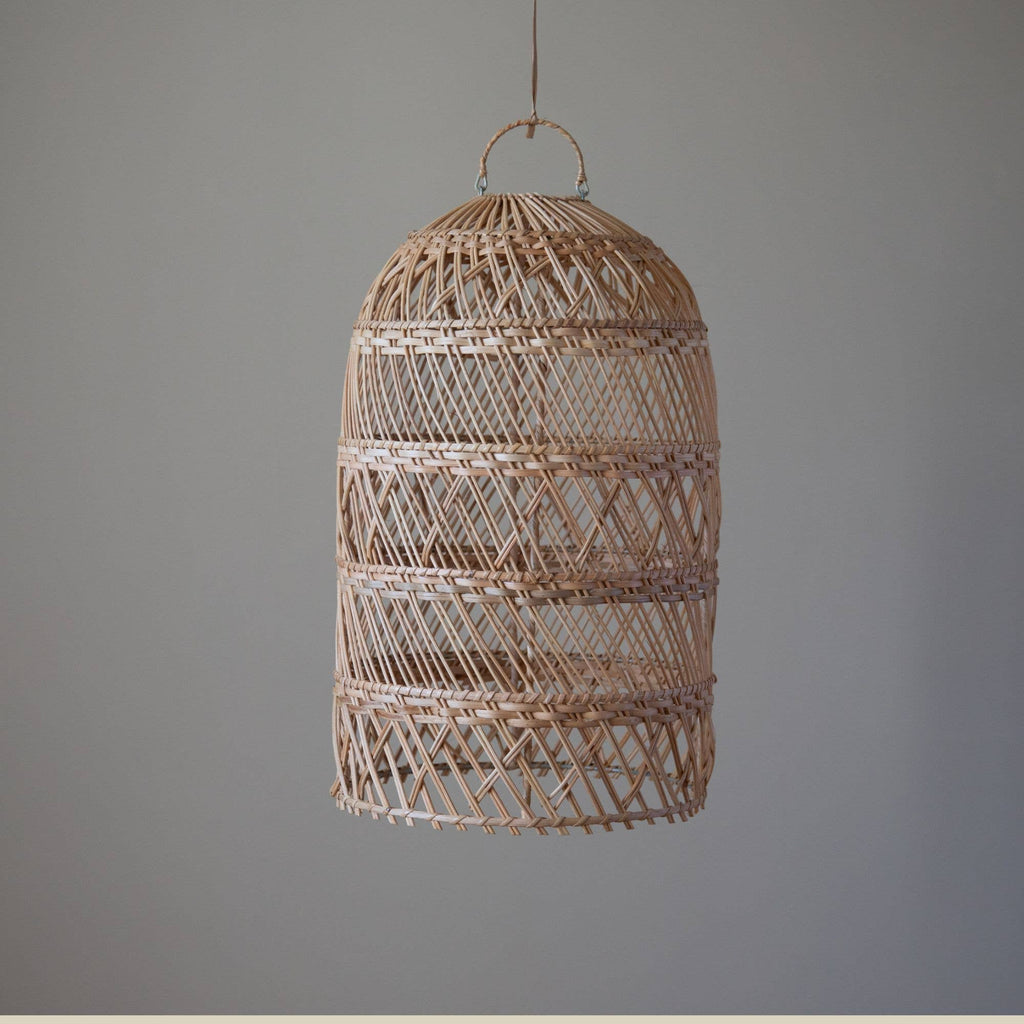 Tall Wicker Catcher Lampshade, Wicker basket lampshade