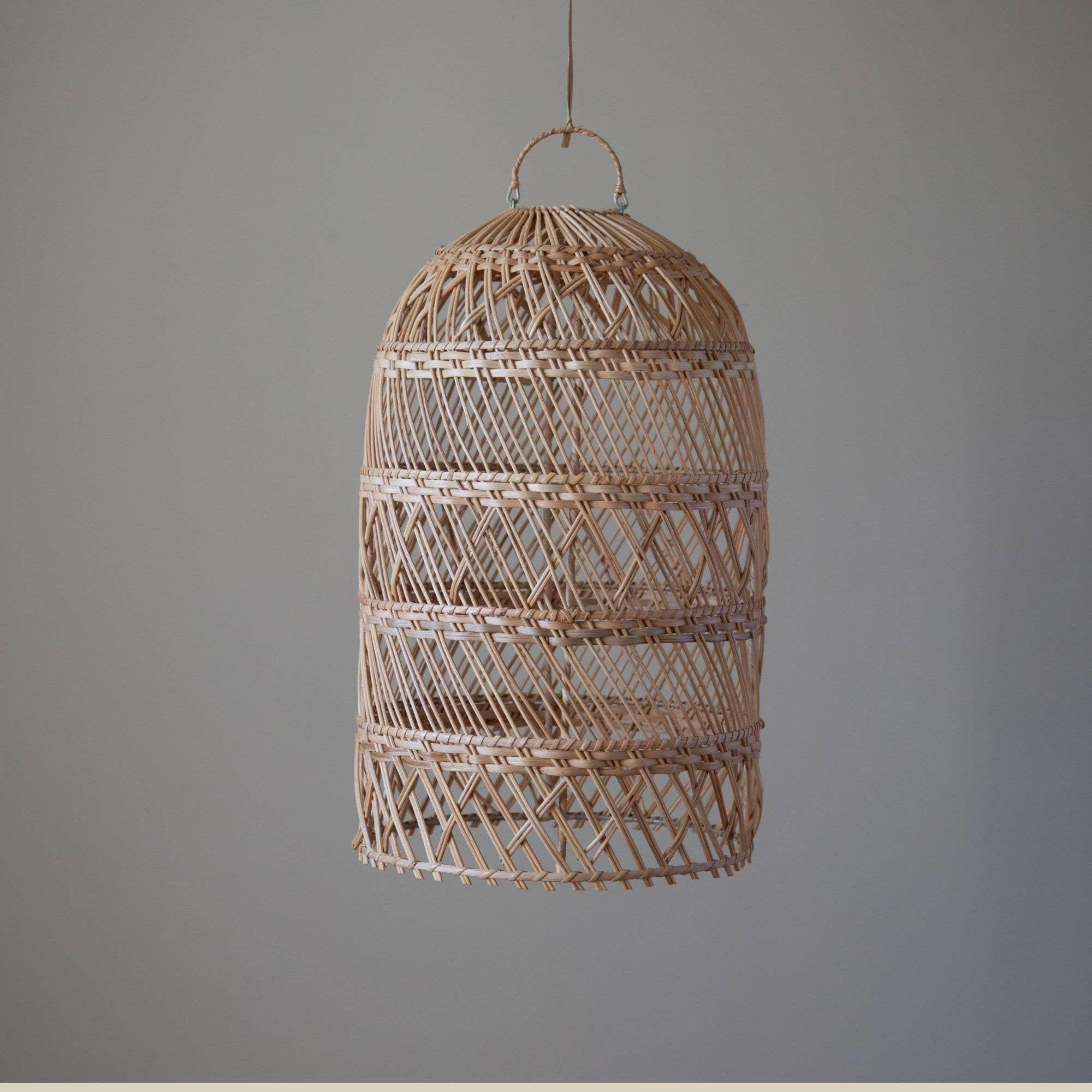 Tall Wicker Catcher Lampshade, Wicker basket lampshade