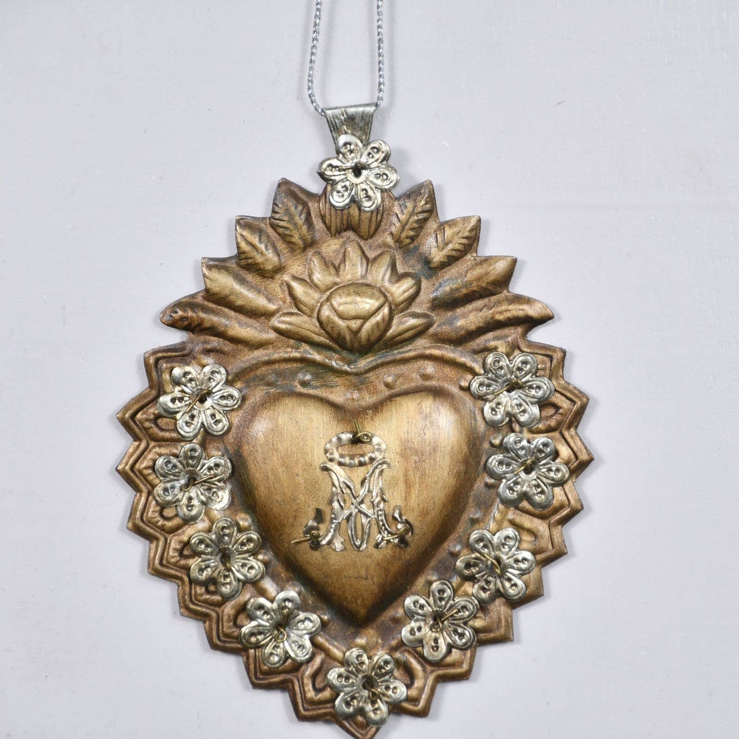 Blessed mother Sacred Heart  Ex-Voto 12x1x16 cm