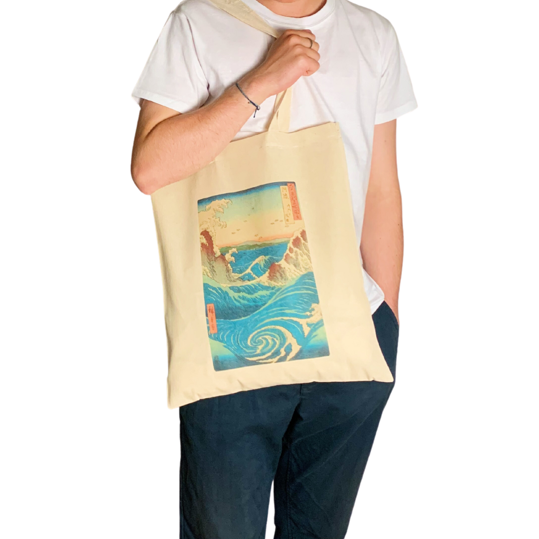 Utagawa Hiroshige Tote Bag Awa Province: Naruto Whirlpools: White