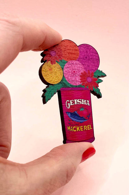 Summer Tin Brooch Pin - Dahlia