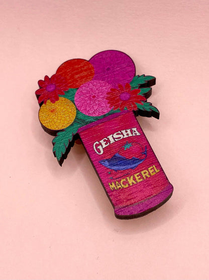 Summer Tin Brooch Pin - Dahlia