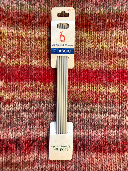 Double-Pointed 3.25mm, 20cm length, x5 needles