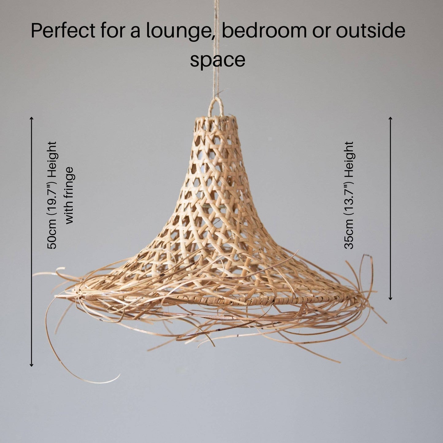 Rattan Pendant Light Bamboo Lampshade Boho Lighting