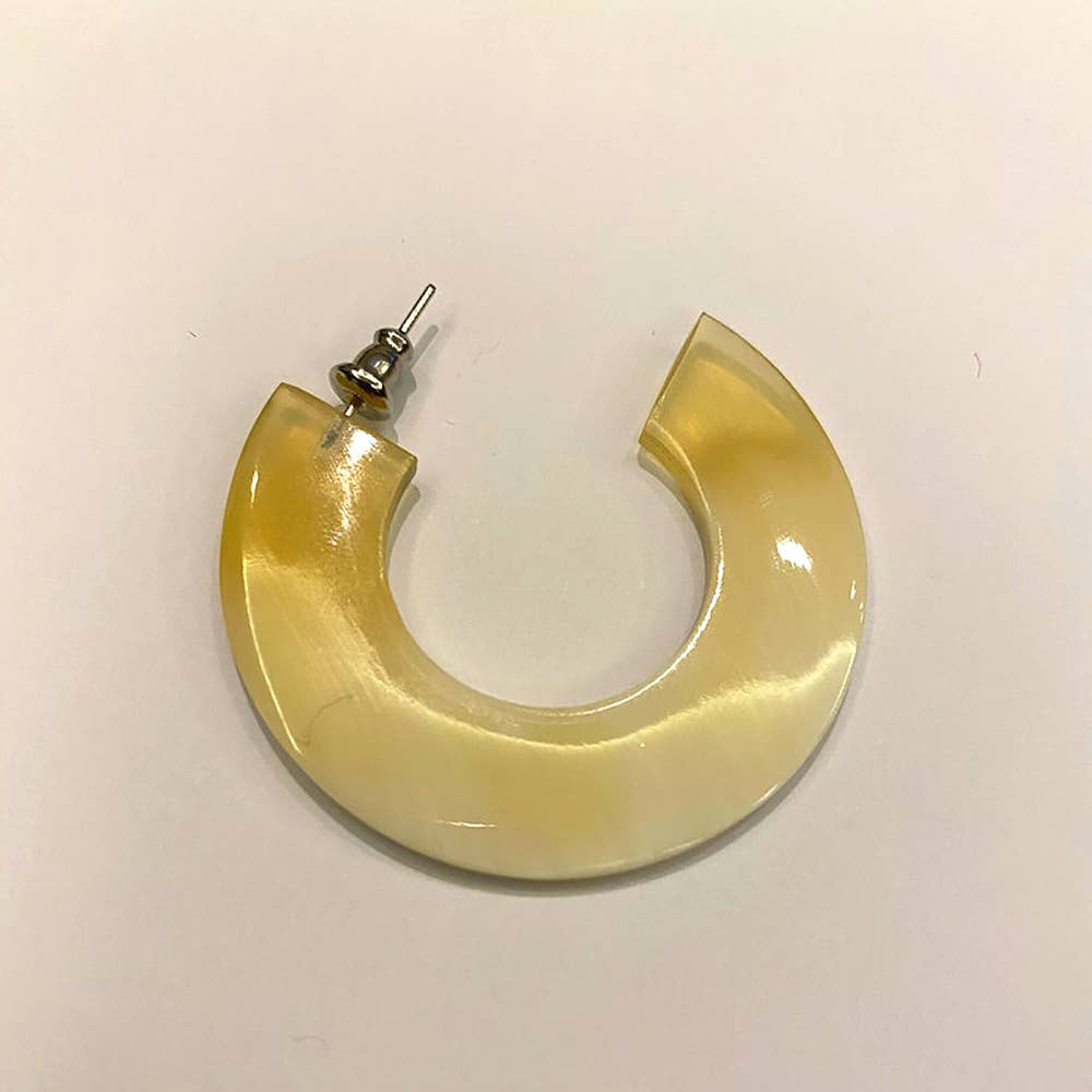 Boho Buffalo Horn Earrings, Lacquered: Red Boho Buffalo Horn Earrings