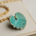 Turquoise Leaf Necklace : Matte / 17"