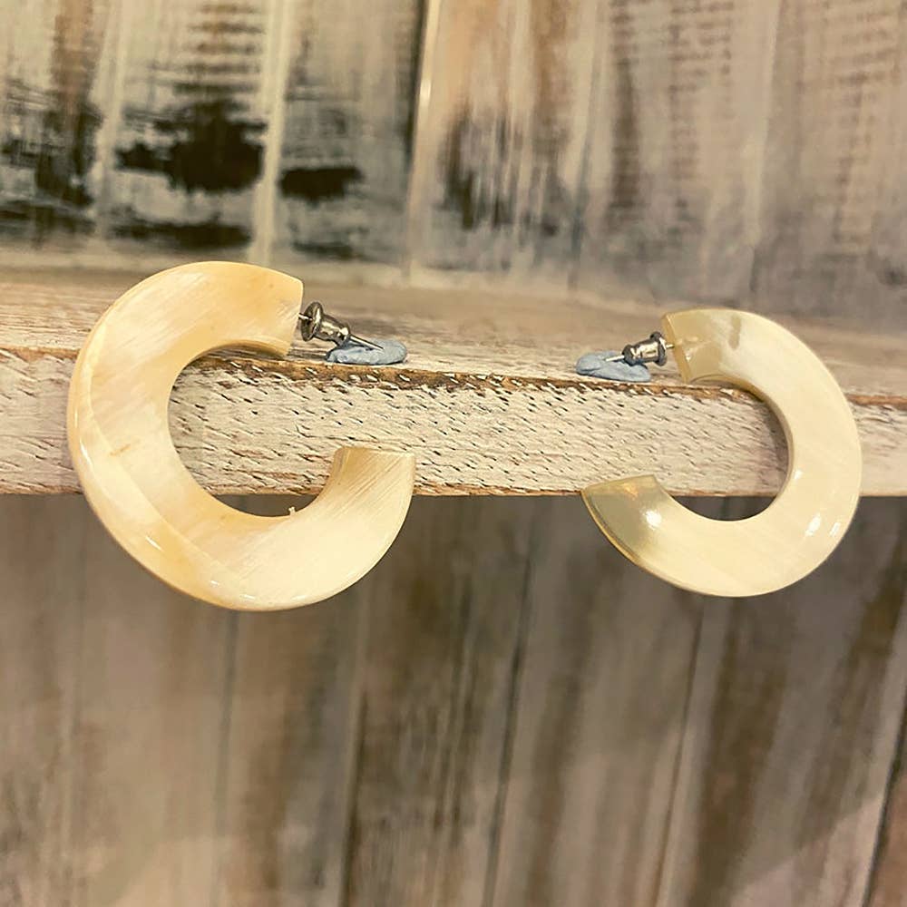 Boho Buffalo Horn Earrings, Lacquered: Red Boho Buffalo Horn Earrings