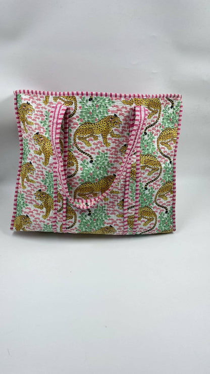 100% Cotton Kantha Quilted Boho Reversible Tote Bag