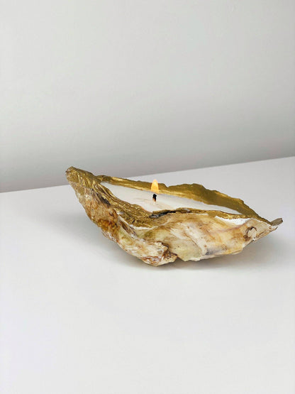 Gold Tip Oyster Shell Candles: 2
