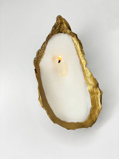 Gold Tip Oyster Shell Candles: 2